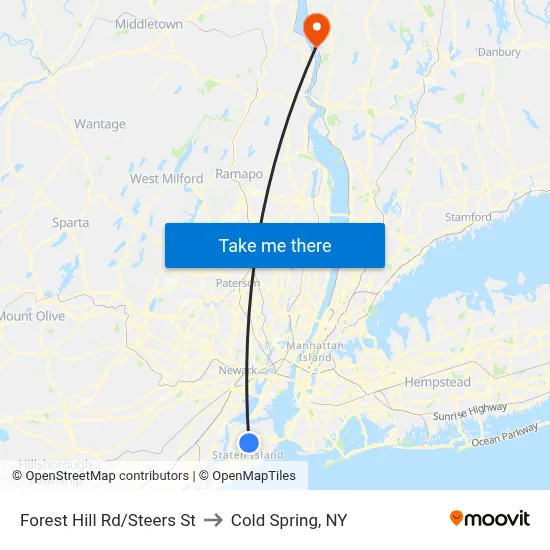 Forest Hill Rd/Steers  St to Cold Spring, NY map