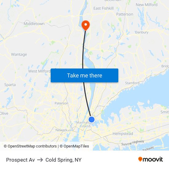 Prospect Av to Cold Spring, NY map