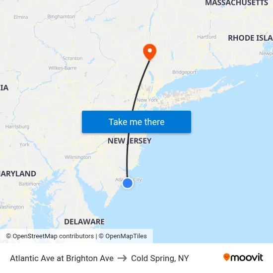 Atlantic Ave at Brighton Ave to Cold Spring, NY map
