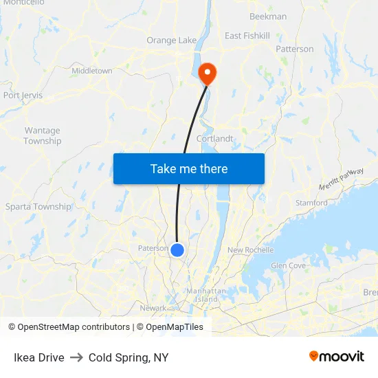 Ikea Drive to Cold Spring, NY map