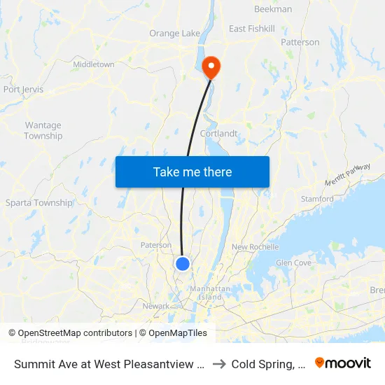Summit Ave at West Pleasantview Ave to Cold Spring, NY map