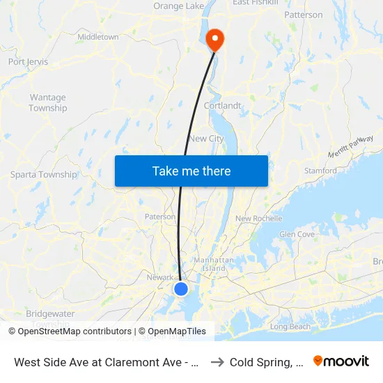 West Side Ave at Claremont Ave - Hblr to Cold Spring, NY map