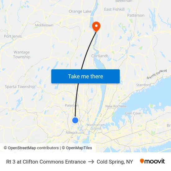 Rt 3 at Clifton Commons Entrance to Cold Spring, NY map
