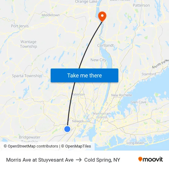 Morris Ave at Stuyvesant Ave to Cold Spring, NY map
