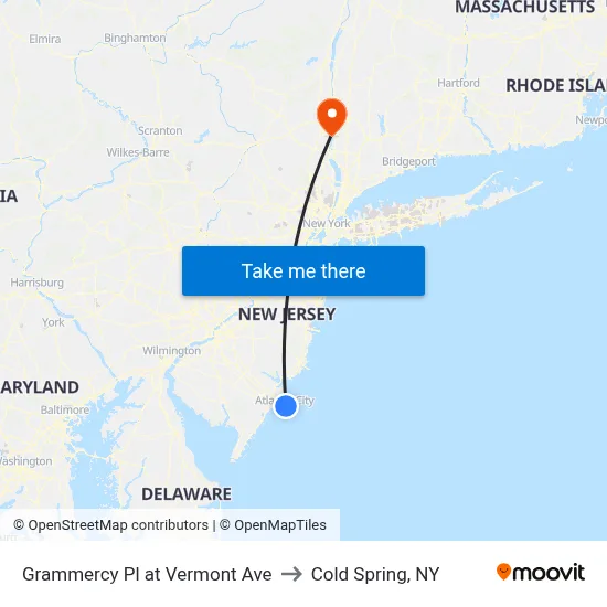 Grammercy Pl at Vermont Ave to Cold Spring, NY map