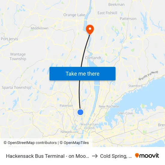 Hackensack Bus Terminal - on Moore St to Cold Spring, NY map