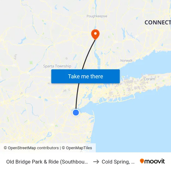 Old Bridge Park & Ride (Southbound) to Cold Spring, NY map
