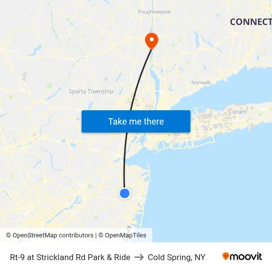 Rt-9 at Strickland Rd Park & Ride to Cold Spring, NY map