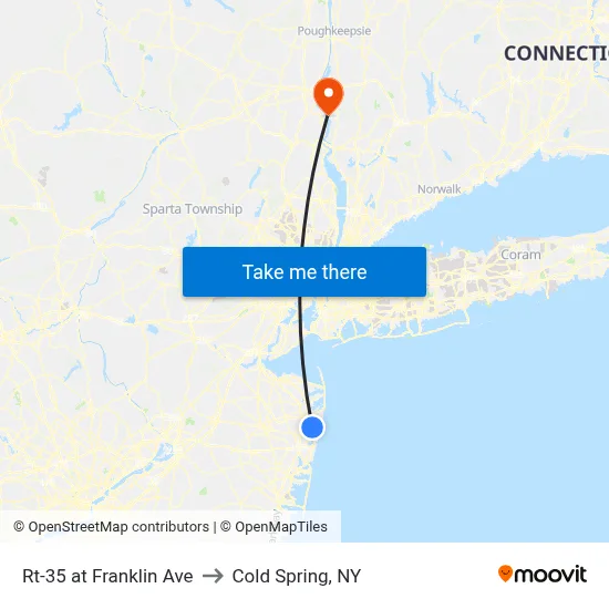 Rt-35 at Franklin Ave to Cold Spring, NY map