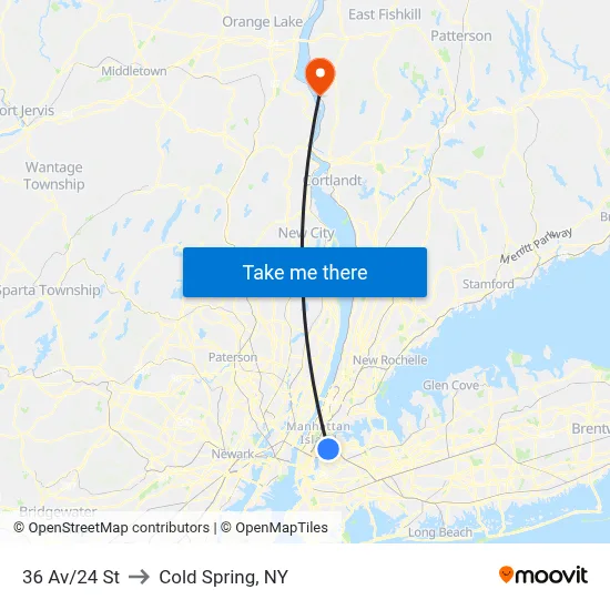 36 Av/24 St to Cold Spring, NY map