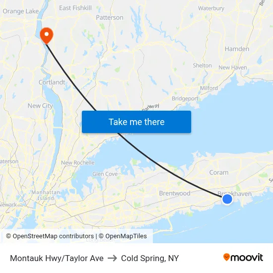 Montauk Hwy/Taylor Ave to Cold Spring, NY map