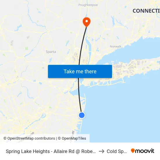 Spring Lake Heights - Allaire Rd @ Robertson Park (Southbound) to Cold Spring, NY map