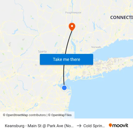 Keansburg -  Main St @ Park Ave (Northbound) to Cold Spring, NY map