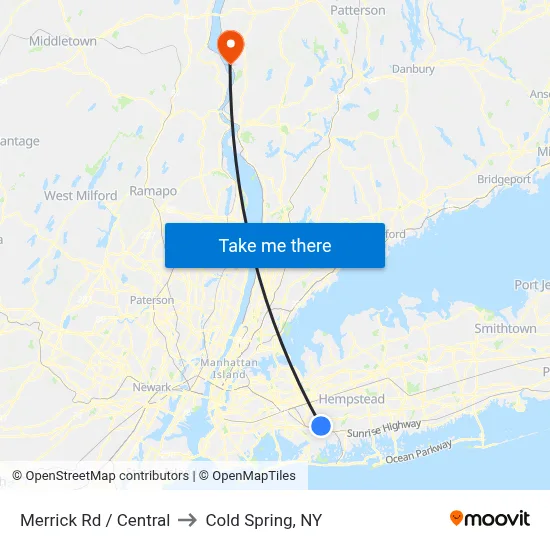 Merrick Rd / Central to Cold Spring, NY map
