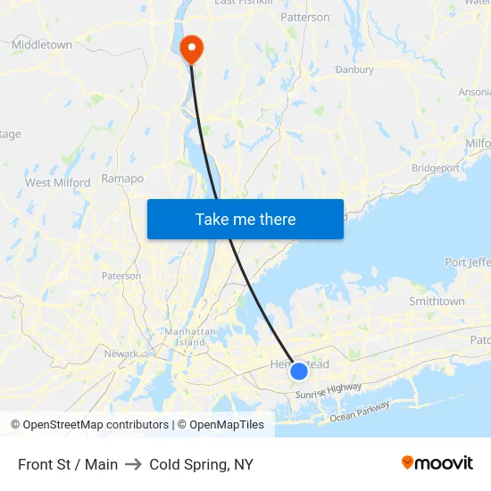 Front St / Main to Cold Spring, NY map
