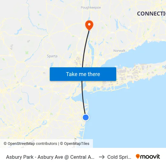 Asbury Park - Asbury Ave @ Central Ave (Northbound) to Cold Spring, NY map