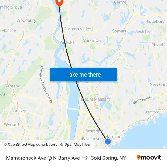 Mamaroneck Ave @ N Barry Ave to Cold Spring, NY map