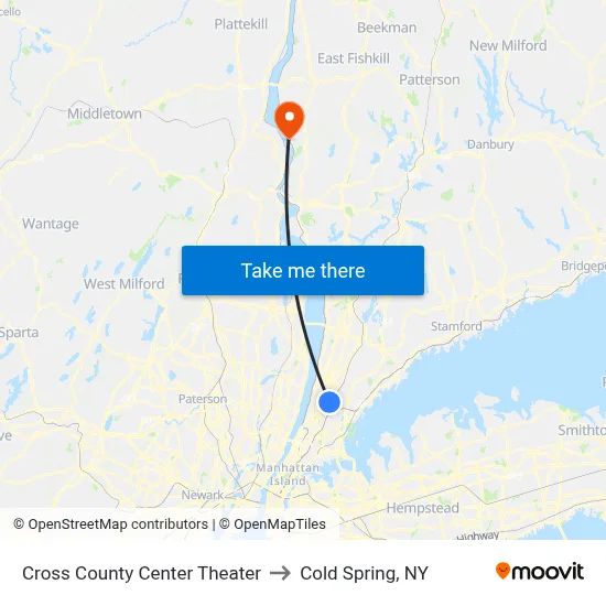 Cross County Center Theater to Cold Spring, NY map