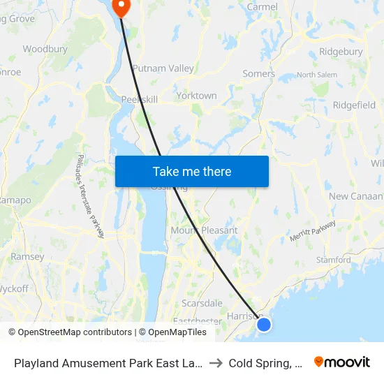 Playland Amusement Park East Lane to Cold Spring, NY map