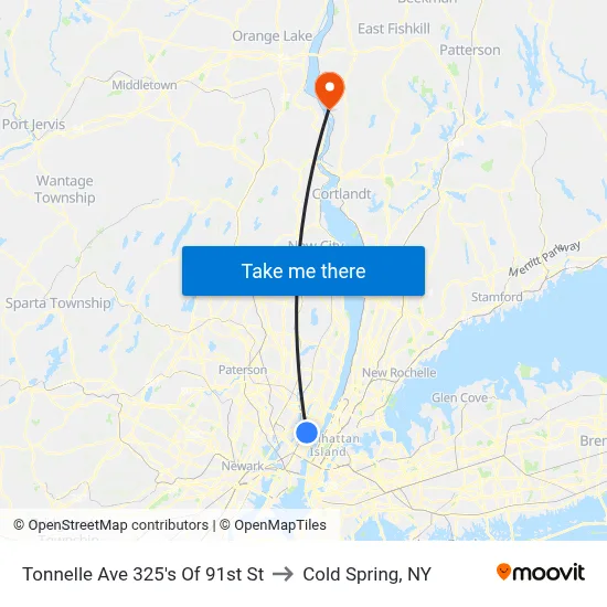 Tonnelle Ave 325's Of 91st St to Cold Spring, NY map