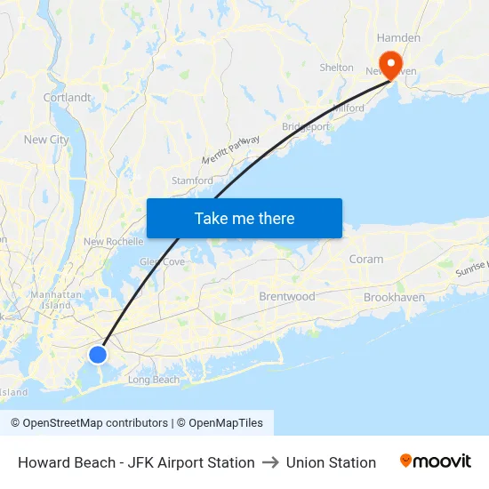 Howard Beach - JFK Airport Station to Union Station map