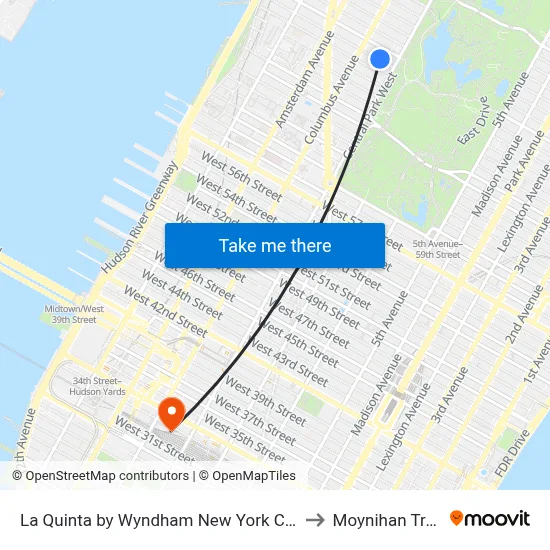 La Quinta by Wyndham New York City Central Park to Moynihan Train Hall map