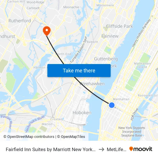 Fairfield Inn Suites by Marriott New York Midtown Manhattan Penn Station to MetLife Stadium map