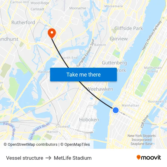 Vessel structure to MetLife Stadium map