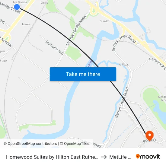 Homewood Suites by Hilton East Rutherford - Meadowlands, NJ to MetLife Stadium map