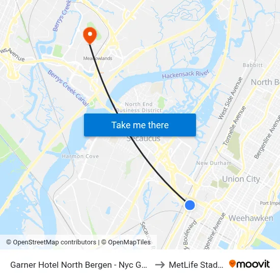Garner Hotel North Bergen - Nyc Gateway to MetLife Stadium map