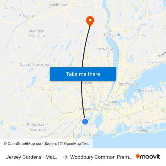 Jersey Gardens - Main Entrance to Woodbury Common Premium Outlets map