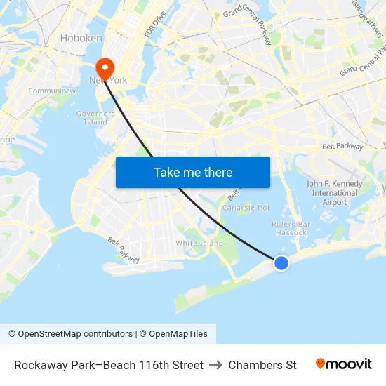 Rockaway Park–Beach 116th Street to Chambers St map