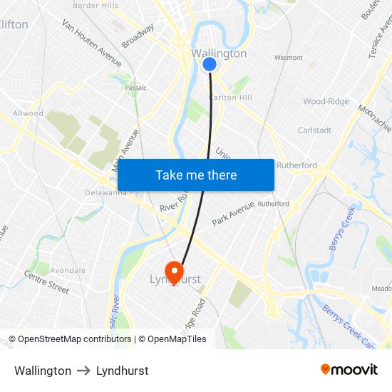 Wallington to Lyndhurst map