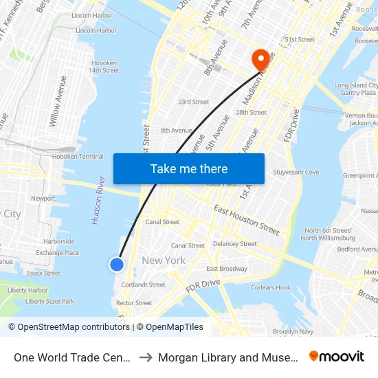 One World Trade Center to Morgan Library and Museum map