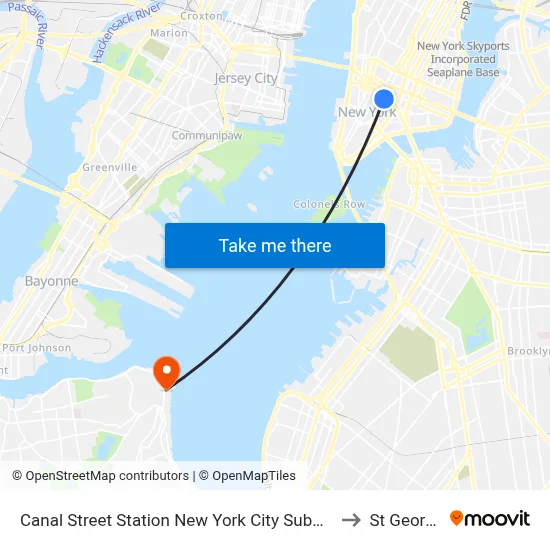 Canal Street Station New York City Subway to St George map