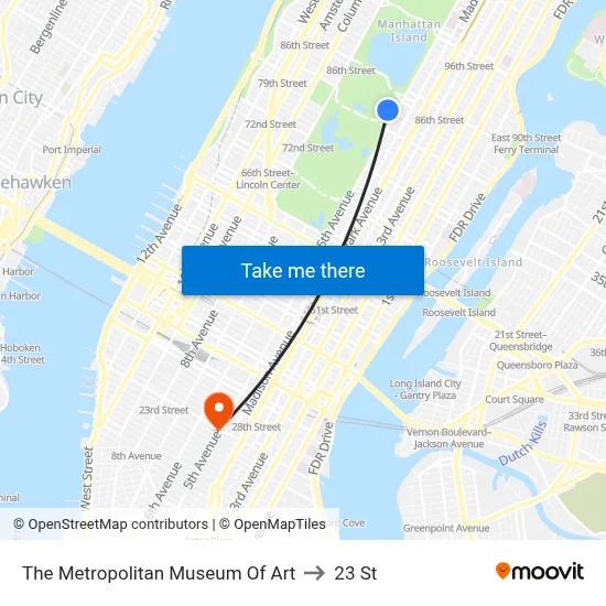 The Metropolitan Museum Of Art to 23 St map