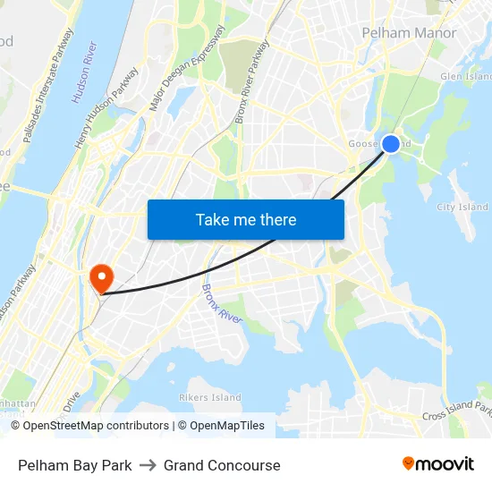 Pelham Bay Park to Grand Concourse map