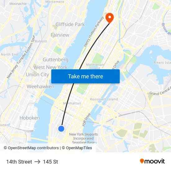 14th Street to 145 St map