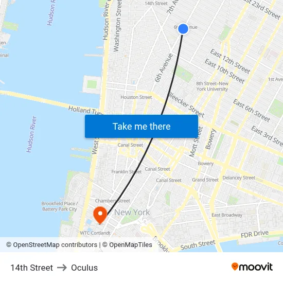 14th Street to Oculus map