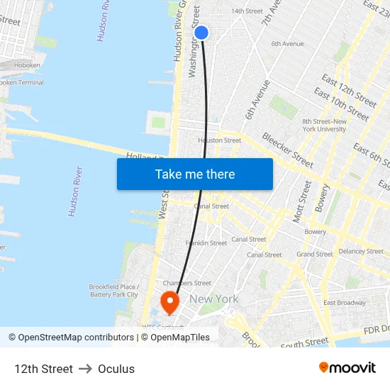 12th Street to Oculus map