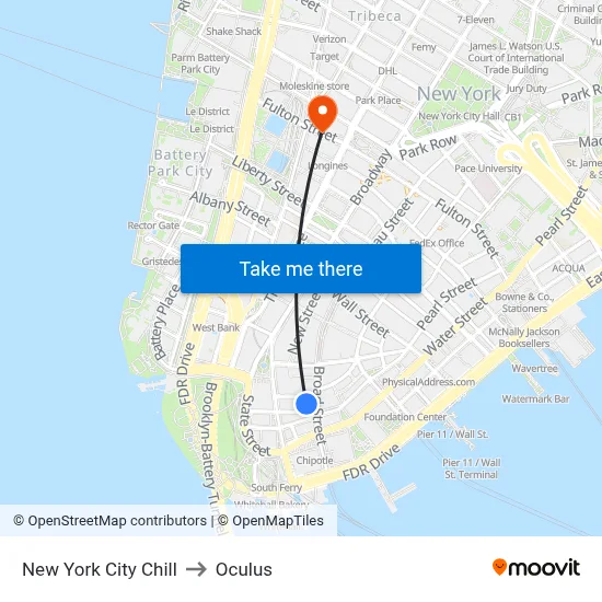 New York City Chill to Oculus map