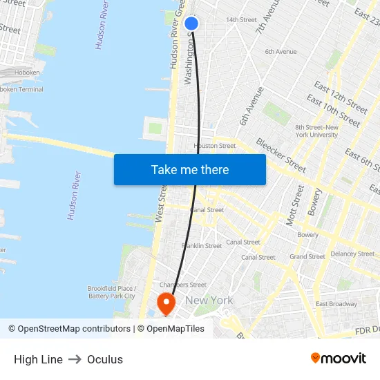 High Line to Oculus map