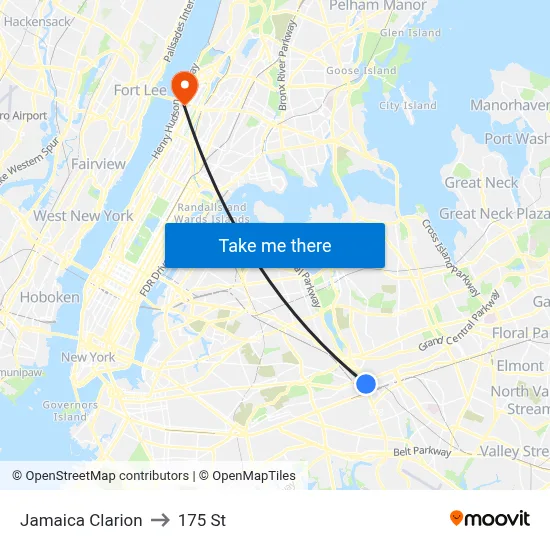 Jamaica Clarion, 138-05 Jamaica Ave to 175 St map