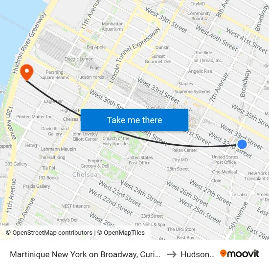 Martinique New York on Broadway, Curio Collection by Hilton to Hudson Yards map