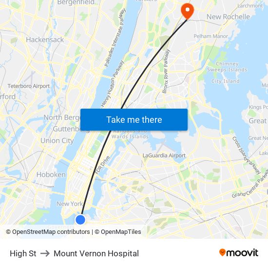 High St to Mount Vernon Hospital map