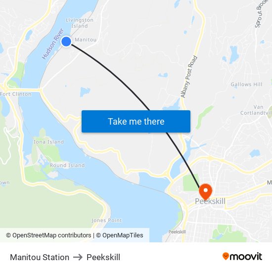 Manitou Station to Peekskill map