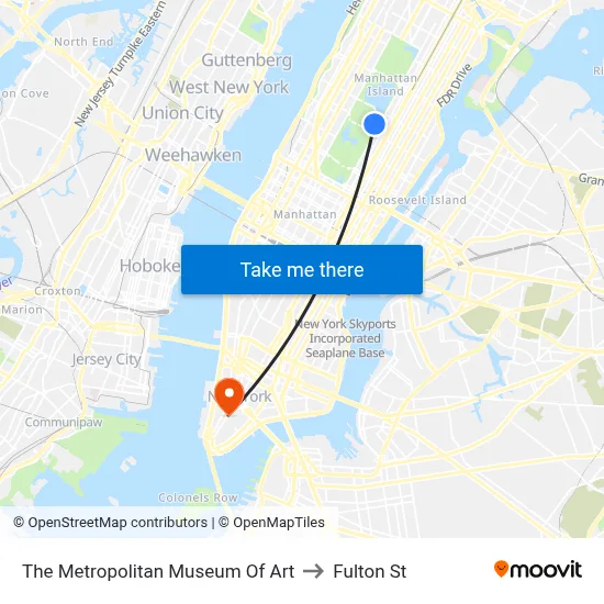 The Metropolitan Museum Of Art to Fulton St map