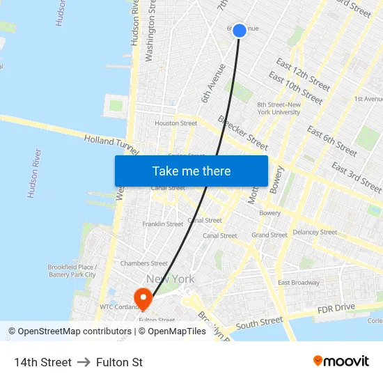 14th Street to Fulton St map
