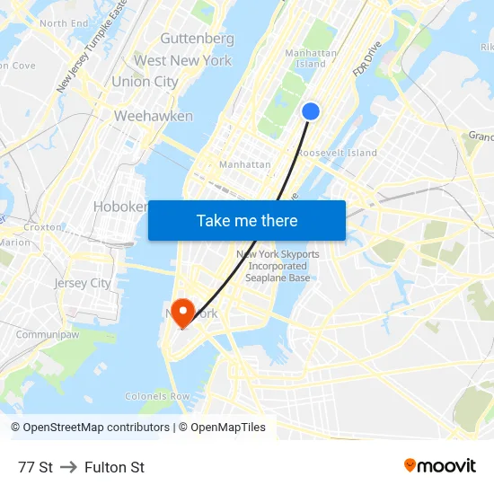 77 St to Fulton St map