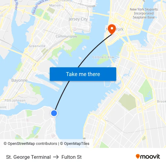 St. George Terminal to Fulton St map